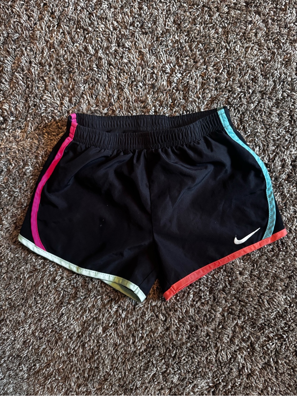 Nike Girl’s Athletic Shorts with Multi-Color Trim